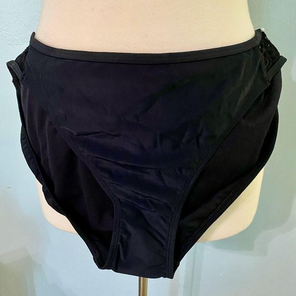 Black Lace Hipster Bikini Swim Bottoms Sz XL - Picture 4 of 5